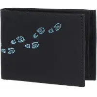 OXMOX portemonnee New Cryptan RFID Protect Pocketbörse Footsteps 2.0 Print Cyan Black zwart