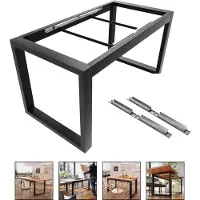 MetaloPro Tafelonderstel Eta Split - Zwart Metalen Uitschuifbaar Frame Voor Eet- En Werktafels In Moderne Huishoudens En Kantoren - 140x70x72cm