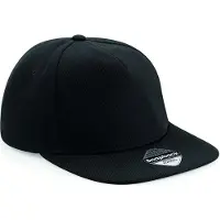 Beechfield 'Original Flat Peak Snapback Cap' Zwart/Zwart