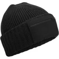 Beechfield Zip Patch Beanie – Black One Size