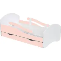 Lendo LEO - Kinderbed - 180x80 - Wit-Roze - Afneembare Barrière