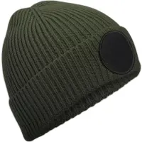 Beechfield Circular Fashion Patch Beanie – Olive Green/Black One Size