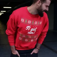 B&C Friese Kersttrui Rood It Giet Oan - Maat 3XL - Uniseks Fit - Kerstkleding Voor Dames & Heren
