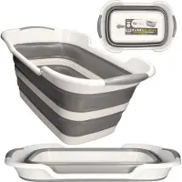 ToolSpace Grote Opvouwbare Silicoen Wasbak 27L met Afvoer - Ideaal voor Thuis & Reizen