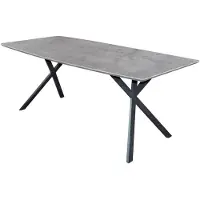 Hoyz industriele eetkamertafel ovaal blad zwart gepoedercoat frame 160x90x76