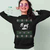 B&C Friese Kersttrui Zwart It Giet Oan - Maat S - Uniseks Fit - Kerstkleding Voor Dames & Heren