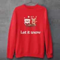 B&C Lekker Waus Foute Kersttrui Rood - Let It Snow - Maat L - Kerst Outfit Dames & Heren