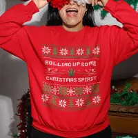 B&C Lekker Waus Foute Kersttrui Rood - Rolling Up Some Christmas Spirit - Maat XS - Kerst Outfit Dames & Heren