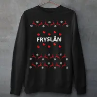 B&C Friese Kersttrui Zwart Fryslân Rendieren - Maat S - Uniseks Fit - Kerstkleding Voor Dames & Heren