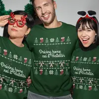 B&C Friese Kersttrui Groen Driving Home Nei It Heitelân - Maat L - Uniseks Fit - Kerstkleding Voor Dames & Heren