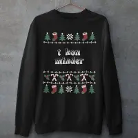 B&C Groningen Kersttrui Zwart T Kon Minder Candy Cane - Maat L - Uniseks Fit - Kerstkleding Voor Dames & Heren