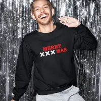 B&C Amsterdam Kersttrui Zwart Merry XXXmas - Maat S - Uniseks Fit - Kerstkleding Voor Dames & Heren