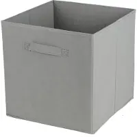 DOCHTMANN Opbergmand/kastmand Square Box - karton/kunststof - 29 liter - grijs - 31 x 31 x 31 cm - Opbergmanden