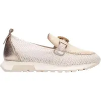 Hispanitas Dames Trainers Oregon gebroken wit (37), Leer, Beige, Plat, 1 tot 3 cm, Geen, Casual HV264857