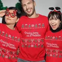 B&C Friese Kersttrui Rood Driving Home Nei It Heitelân - Maat L - Uniseks Fit - Kerstkleding Voor Dames & Heren