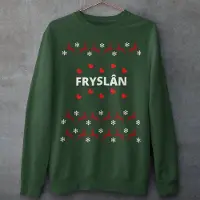 B&C Friese Kersttrui Groen Fryslân Rendieren - Maat L - Uniseks Fit - Kerstkleding Voor Dames & Heren