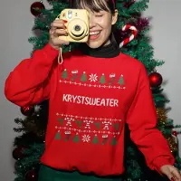 B&C Friese Kersttrui Rood Krystsweater - Maat M - Uniseks Fit - Kerstkleding Voor Dames & Heren
