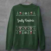 B&C Groningen Kersttrui Groen Zoalig Kerstmis Candy Cane - Maat M - Uniseks Fit - Kerstkleding Voor Dames & Heren