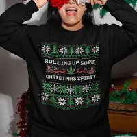 B&C Lekker Waus Foute Kersttrui Zwart - Rolling Up Some Christmas Spirit - Maat L - Kerst Outfit Dames & Heren
