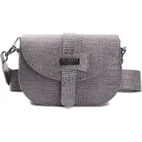 Pompei Donatella Crossbody Tas Dames Krokodilprint Grijs Magnetische Sluiting Grey UNICA 15x24x7 cm