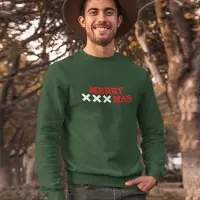 B&C Amsterdam Kersttrui Groen Merry XXXmas - Maat 4XL - Uniseks Fit - Kerstkleding Voor Dames & Heren