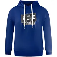 Ice Iceberg Bold Blocked Logo Blauwe Hoodie