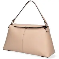 Roberta Rossi Dames Schoudertas Echt Leer Dollar Verstelbare Draagriem Italy Beige UNICA 33x19x12 cm