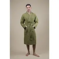 CozyLion Sauna badjas wafelstof dames & heren olijf groen |