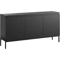 Selsey Dressoir Kate 3 deurs | Design spaanplaat zwart 150x77x35 cm dressoirs | NADUVI