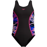 Speedo Hyperboom Splice Muscleback Swimsuit Zwart 6 Years Meisje