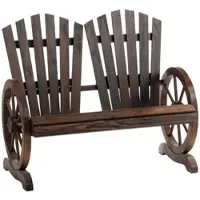 MODFU - Tuinbank Met Armleuningen - 2-Zits - Massief Hout - Donkerbruin - 108 X 66 X 95 Cm