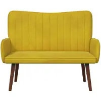 vidaXL 2-Zits Sofa Geel 115 x 61 x 87 cm fluweel