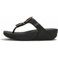 FitFlop Dames Slippers Lulu Marbled Stone Toe-post - Zwart - Maat 41
