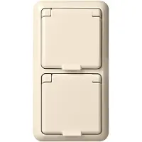 ELSO -stekkerdoos 225414 2-voudig 16A FASHION IP44 zuiver wit Wandcontactdoos dubbel Fashion IP44 Meerdere kleuren 1 stuk(s)