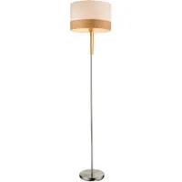 Globo Lighting Vloerlamp beige Woonkamerlamp Staande lamp Houtlook Slaapkamerlamp, 1x E27, DxH 40 x 170 cm