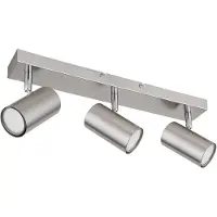 Globo Lighting Plafondlamp zilver Plafondspot 3 vlammen woonkamer nikkel met beweegbare spots, metaal, 3xGU10, LxBxH 41x6x12 cm