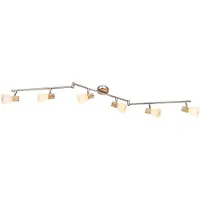 Globo Plafondlamp slaapkamer gastenkamer glazen spot verlichting rail hout licht verstelbaar