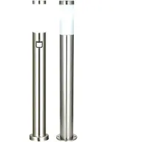 Globo Set van 2 LED-buiten staande lampen 1x staande lamp met bewegingsmelder tuinpadverlichting roestvrij staal buitenlamp, E27 RGB LED warm wit dimbaar, tuin buitenruimte