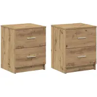 vidaXL Nachtkastjes 2 stuks met 2 lades Artisan Oak 40x36x50 cm