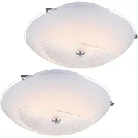 Globo Plafondlamp Woonkamerlamp Slaapkamerlamp, klassieke kristallen, helder chroom glas, 1x LED 8W 640Lm neutraal wit, DxH 25x8cm, set van 2