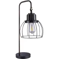 Globo Tafellamp Retro bedlamp Nachtlamp Slaapkamerlamp, metaal zwart goud rasterdesign, 1x E27, H 65 cm