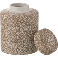 J-Line decoratie Kan Wabi - porselein - beige/wit - small
