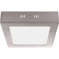 Globo Plafondlamp vierkant LED hallamp zilver woonkamer, gesatineerd glas, 6W 400lm warm wit, LxBxH 12x12x4 cm