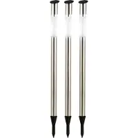 Globo Solar buitenlamp grondspies insteeklamp solarlamp rvs padverlichting insteeklamp, 0,07 watt LED lamp, H 70 cm, set van 3