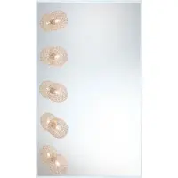 Globo Lighting Wandlamp Wandlamp Spiegellamp Slaapkamerlamp Hal, 5 vlammen, helder metalen gaas, 5x G9 stopcontacten, HxBxD 90x60x13 cm