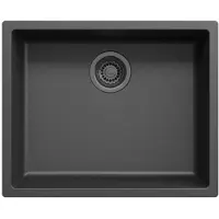 Pure.Sink Keukenwastafel 50x40 cm, zwart, inbouw- en opbouwmodel,