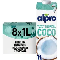 Alpro Drink Plantaardige Kokosmelk Original - Lactosevrij & Glutenvrij - 8 x 1L