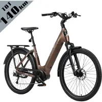TTGO Elektrische Mountainbike 27.5 Inch- Tot 120 km Actieradius - Bafang 250W Middenmotor - 75Nm Koppel - 36V 18Ah Accu - Shimano 9 Versnellingen - Hydraulische Schijfremmen - Aluminium Frame - Bruin
