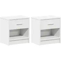 vidaXL Nachtkastjes 2 st met lade 39x28x41 cm wit