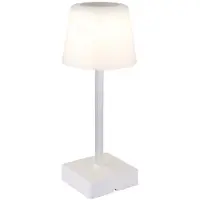 Globo LED tafellamp touchdimmer tafellamp oplaadbare bijzetlamp CCT, metaal wit, 2W 100Lm warm-koud wit, DxH 8,5x25,5 cm